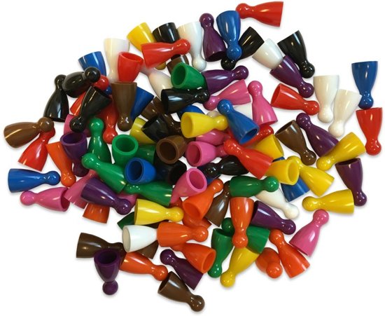 Afbeelding van het spel 100 Plastic Spelpionnen Mixed Assorti