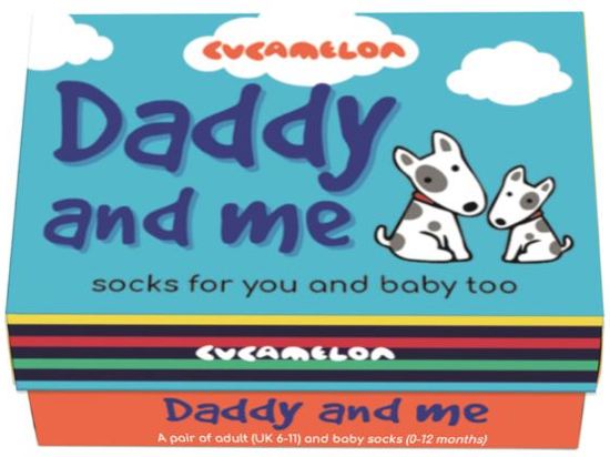 Cadeaudoosje met vader en kind sokken - Daddy and Me - maat 39/46 en 0 tot 12 mnd - kraam cadeau idee