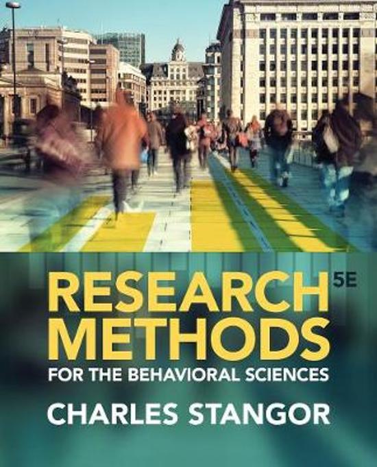 Samenvatting/Summary Research Methods: for the behavioral sciences (5/e) - C. Stangor