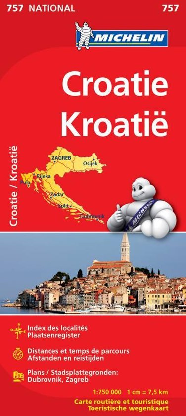 Michelin wegenkaart 757 Kroatië cover