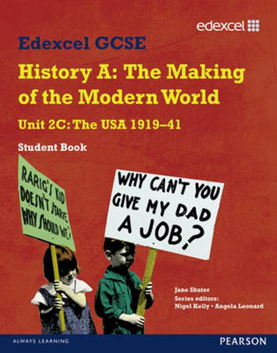 Edexcel GCSE Modern World History Unit 2C The USA 1919-41 Student Book