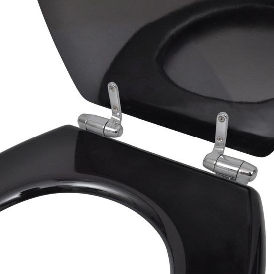 vidaXL WC-bril met soft-close MDF deksel en eenvoudig ontwerp zwart