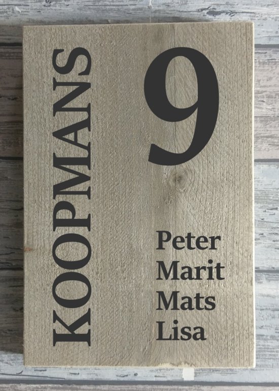 Hedendaags bol.com | Naambordje voordeur steigerhout | houten naambord 30x20 cm FZ-69