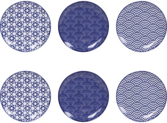 Tokyo Design Studio Nippon Blue set of 6 plates 16cm