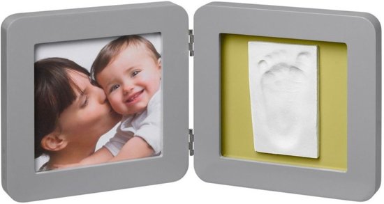Baby Art dubbel fotolijstje met afdruk My Baby Touch Grey Grijs