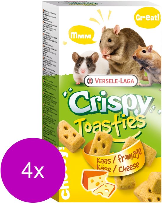 Versele-Laga Crispy Toasties - Knaagdiersnack - 4 x Kaas 150 g