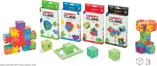 Afbeelding van het spel Happy Cube Family 24-pack puzzels = 6 Junior + 6 Original + 6 Pro + 6 Expert
