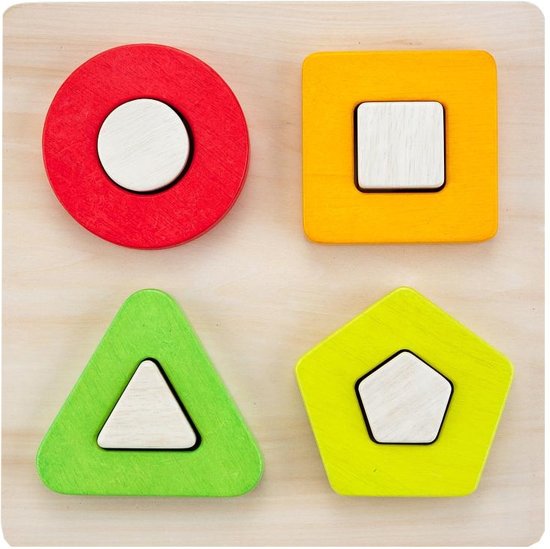 Afbeelding van het spel Sorteerplank geometrisch - rubberhout - XL pin