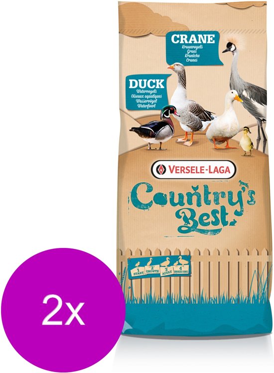 Versele-Laga Country`s Best Duck 3 Pellet 2mm Watervogel - Pluimveevoer - 2 x 20 kg Van 13 Weken