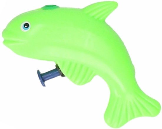 Vis waterpistool groen 9 cm