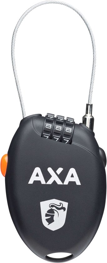 AXA Roll Retractable Kabelcijferslot - 75 cm - Zwart