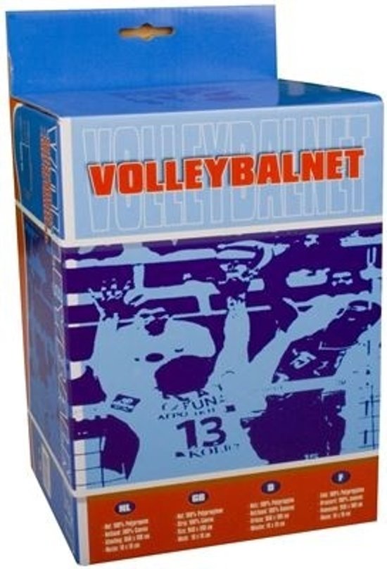 Volleybalnet - 9.5 x 1 meter - Zwart/Wit