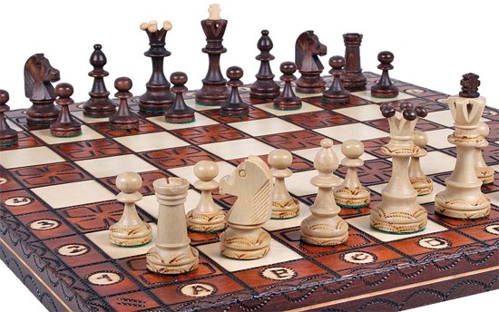 Sunrise Junior- Luxe schaakspel schaakbord (Hout)