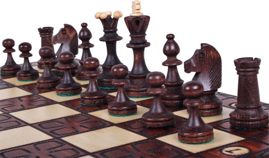 Sunrise Junior- Luxe schaakspel schaakbord (Hout)