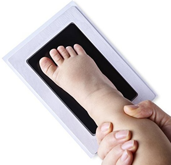 Baby handafdruk en voetafdruk fotokaartje - Baby cadeau - Gipsafdruk alternatief! - Eenvoudig schoonmaken - Roze inkt