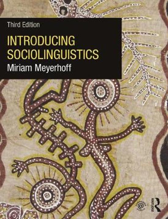Introducing sociolinguistics samenvatting hoofdstuk 1 t/m 4