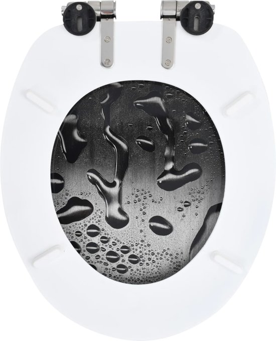 vidaXL Toiletbril met soft-close deksel MDF waterdruppel print