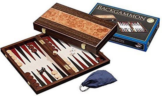 Afbeelding van het spel Backgammon houten koffer - Philos 1177