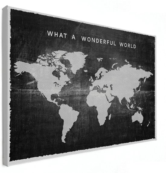 Verbazingwekkend bol.com | Wereldkaart Vintage Canvas voor aan de Muur Zwart 60x40 ZL-49