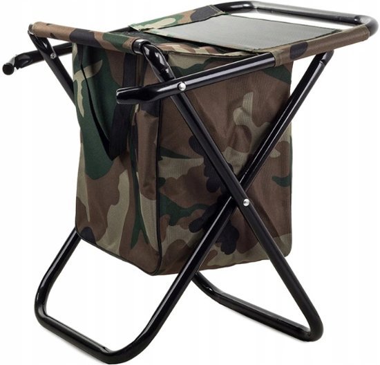 Multifunctionele Visstoeltje Opvouwbaar Met Rugleuning - Camping Klapstoel / Vouwstoel, Strandstoel met Opslagbox