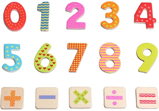 Thumbnail van een extra afbeelding van het spel Lelin Toys - Magnetisch Cijfers - Rekentekens - 60 cijfers
