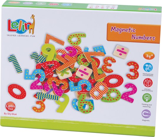 Thumbnail van een extra afbeelding van het spel Lelin Toys - Magnetisch Cijfers - Rekentekens - 60 cijfers
