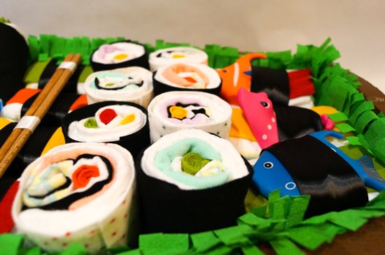 Luiertaart - Pampertaart Neutraal Sushi – 21 Pampers – Multicolor