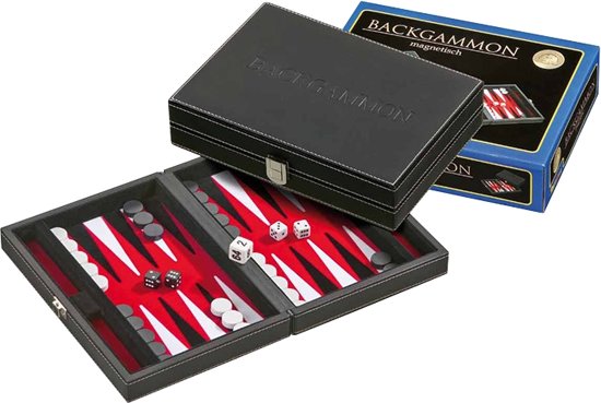 Backgammon Koffer Tinos Magnetisch (Rood)