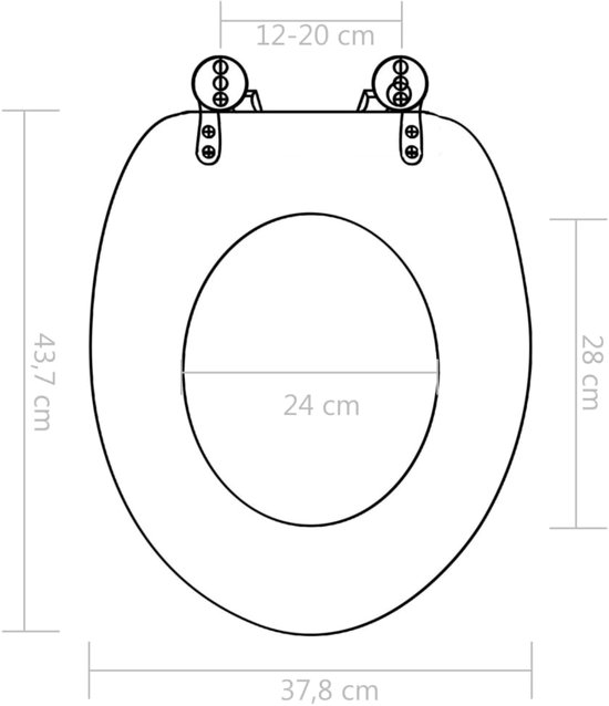 vidaXL Toiletbril met soft-close deksel MDF porselein print