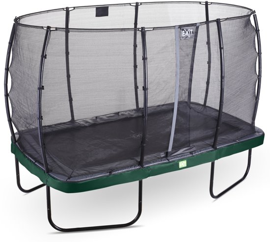 EXIT Elegant trampoline 244x427cm met veiligheidsnet Economy - groen