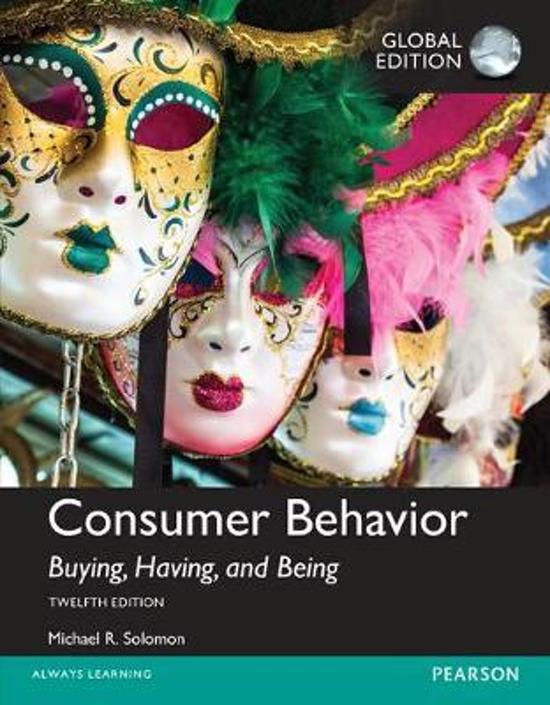 Practice Exam Consumer Behavior, by Solomon and Michael R. CH1 - 8. 