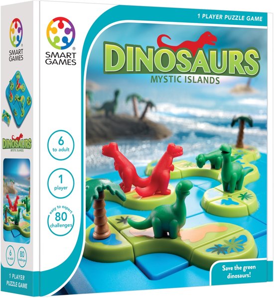Thumbnail van een extra afbeelding van het spel Smart Games Dinosaurs Mystic Islands - 80 opdrachten