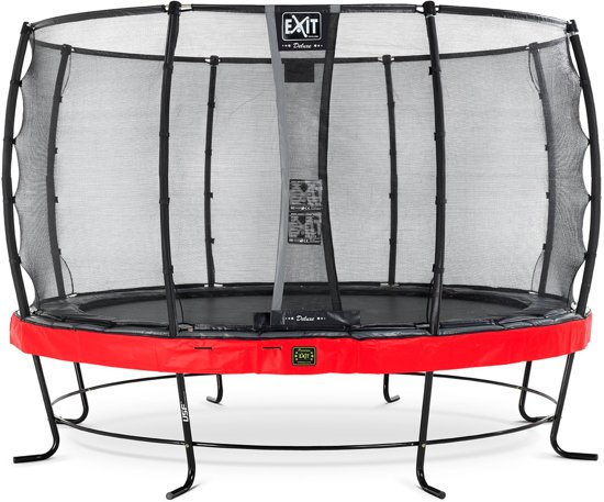 EXIT Elegant Premium trampoline ø427cm met veiligheidsnet Deluxe - rood