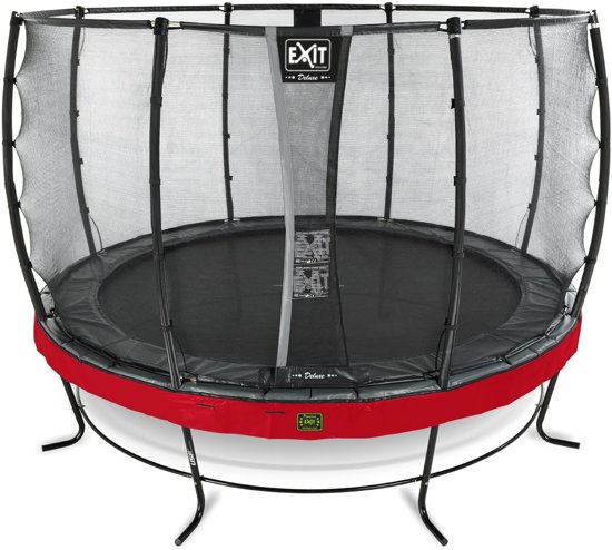 EXIT Elegant Premium trampoline ø427cm met veiligheidsnet Deluxe - rood