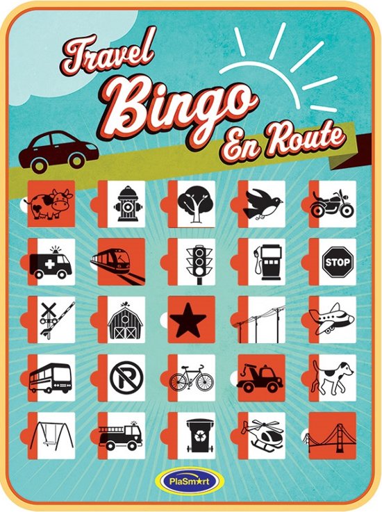 Thumbnail van een extra afbeelding van het spel Autobingo reisspel voor kinderen - Travel Bingo - Set van 2 auto bingokaarten