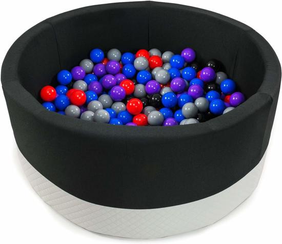 PONPOON Premium Ballenbad 90x40 CM with with 250 Balls – Round ECO Black