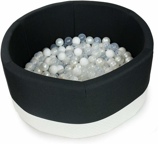 PONPOON Premium Ballenbad 90x40 CM with with 250 Balls – Round ECO Black