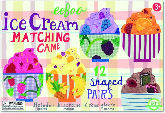 Afbeelding van het spel Eeboo Memory Game Ice Cream Matching 24 Stuks