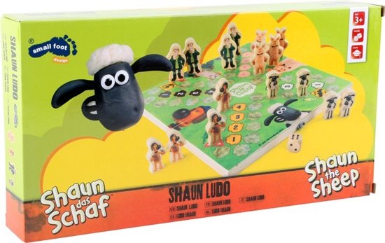 Thumbnail van een extra afbeelding van het spel Shaun het schaap. Het houten Ludo spel