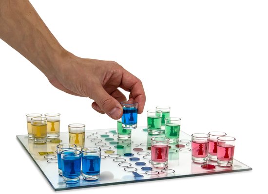 Thumbnail van een extra afbeelding van het spel relaxdays - drinkspel Ludo - drankspel - gezelschapsspel volwassenen - party