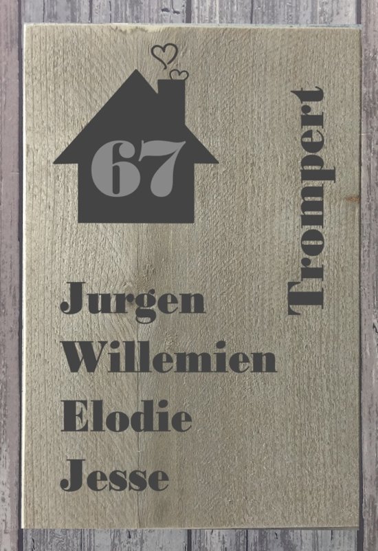 Wonderlijk bol.com | Naambordje voordeur steigerhout | houten naambord 30x20 cm GN-97