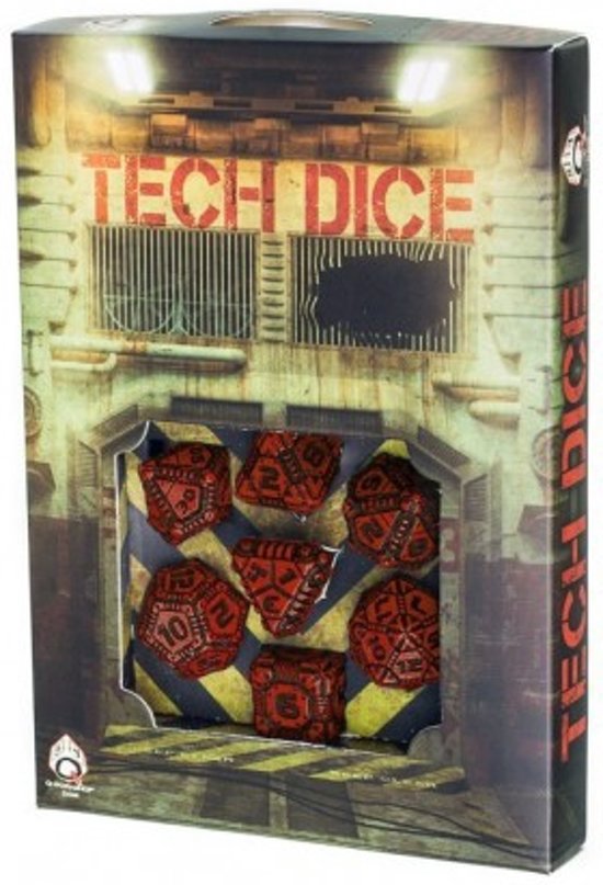 Thumbnail van een extra afbeelding van het spel Polydice 7 Dobbelstenenset Red & Black Tech Q-Workshop