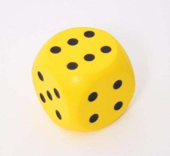 Afbeelding van het spel Kuenen Schuimdobbelsteen geel 6 cm
