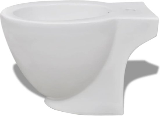 vidaXL Staand toilet en bidet set (wit)