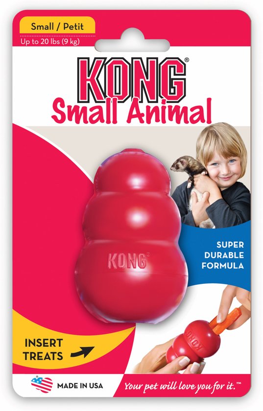 Kong speeltje classic S kleine dieren rood