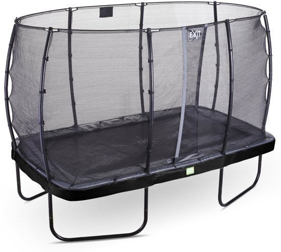 EXIT Elegant trampoline 214x366cm met veiligheidsnet Economy - zwart