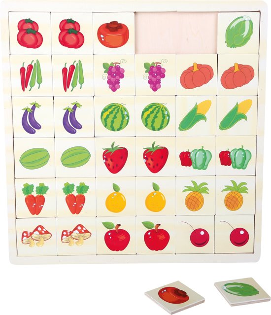 Afbeelding van het spel Small Foot Memory Puzzel 30 X 29 Cm Groente/fruit 36 Stukjes