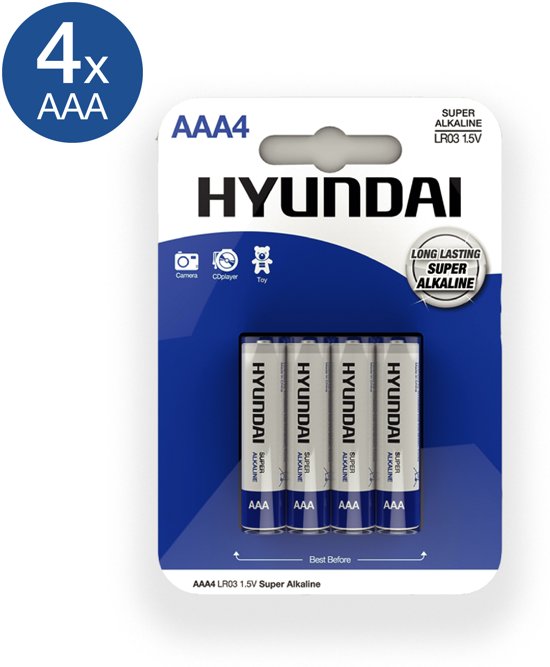 Super Alkaline AAA-Batterijen - 4 Stuks