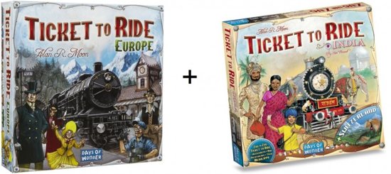 Spel - Ticket to ride Europe / Europa met Ticket to Ride  Map Collection - India/Zwitserland - Combi Deal