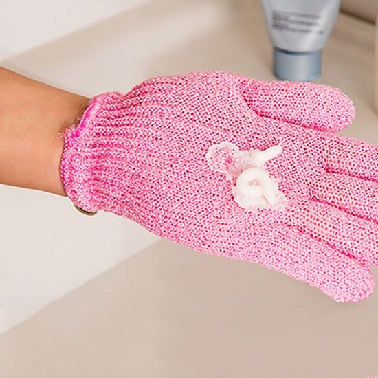 3X Scrub Handschoen - Scrubbing / Massage Spons Washandje - Douche & Bad Loofah Gloves
